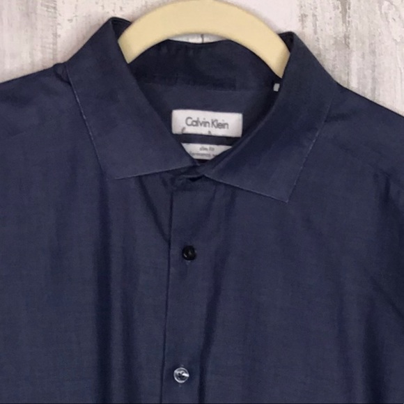 Calvin Klein non-iron slim fit dress shirt size 17 - Picture 4 of 5